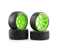 RC Coche NeumáTico Piezas para Arrma para Felony para FSR GT 1/7 4 Piezas 53/107 42/100 Neumático 17 Mm Rueda Hexagonal RC Accesorios Y Actualizaciones Reemplazo Reparación(Green)
