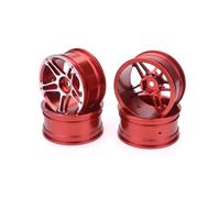 RC Coche NeumáTico Piezas para HSP para Tamiya para HPI para Kyosho para Sakura 110 4 Piezas 1/10 52MM para Cubo Rueda Aleación Aluminio Metal 1,9 Pulgadas Llanta Coche Escalada RC(Red)