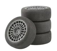RC Coche NeumáTico Piezas para Kyosho para HSP para HPI para RGT para LC PTG-2 para Tamiya para TT02 1/10 Juego De 4 Ruedas Y Neumáticos 68 X 26 Mm para Coche RC Piezas Carreras(Black)