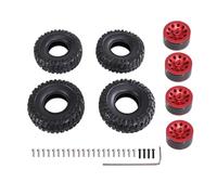 RC Coche NeumáTico Piezas para MN 1/2 D90 98 99S 78 82 99sV2 1/16 para WPL C14 C24 C34 Neumático para Tipo Clip Blando Piel RC Coche Actualización Metal Accesorios Y Reparación(Red)