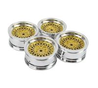 RC Coche NeumáTico Piezas para Tamiya para HSP para HPI 94123/122 1/10 4 Piezas Flat Run Drift Llantas Ruedas Neumáticos Buje Coche RC Accesorios Actualizaciones Reemplazo Reparación(Yellow)