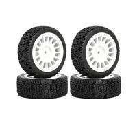 RC Coche NeumáTico Piezas para Tamiya para TT01 XV01 1:10 Maze Neumático De 70 Mm con Agarre Tracción Blando Piezas Coche Deportivo Plano RC Actualizaciones Reemplazo Y Reparación(White)