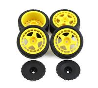 RC Coche NeumáTico Piezas para Tamiya para TT02 XV01 para HSP para HPI para Kyosho para WLtoys 1/10 Abs Llanta Rueda Neumático Goma 26 Mm RC para Rally Carreras Repuesto(Yellow)