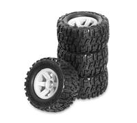 RC Coche NeumáTico Piezas para Traxxas para E-Revo para MJX 16207 16208 para SCY 16101 para HBX 1/16 4 Piezas Neumáticos 90 Mm Rueda 12 Hex Dla Actualización Coche RC(White)