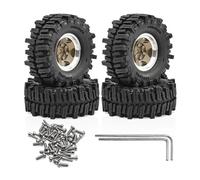 RC Coche NeumáTico Piezas para TRX4M para SCX24 AX24 para FCX24 FCX24M para Ascent-18 1/18 1/24 Neumático Blando Barro 1,3 Pulgadas, 64 X 26 Mm Llanta con Bloqueo Talón Coche RC Crawler(Brown)