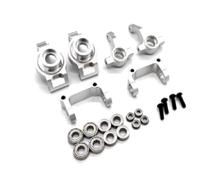 RC Coche Piezas Compatible con Tamiya DT04 58741 1/10 RC, Piezas De Modificación Actualización De Coche, Accesorios, Copa De Dirección De Metal, Montaje En C, para Cubo De Rueda Trasera(Silver)