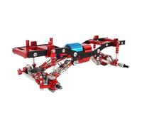 RC Coche Piezas Compatible Con WPL Para C14 C24 C24-1 1/16 rc cars Upgrade Repuestos Distancia Entre Ejes Ensamblar Marco De Metal Kit De Chasis Con Amortiguador De Caja De Cambios De Eje(Red)