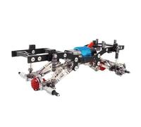 RC Coche Piezas Compatible Con WPL Para C14 C24 C24-1 1/16 rc cars Upgrade Repuestos Distancia Entre Ejes Ensamblar Marco De Metal Kit De Chasis Con Amortiguador De Caja De Cambios De Eje(Silver)