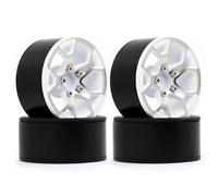 RC Coches Piezas para Axial para SCX10 para Traxxas para TRX4 D90 para Redcat Gen8 para MST 1/10 140g/unité Cubo Llanta Rueda Beadlock Haute Résistance 1,9'' Coche Trepador RC(Silver)
