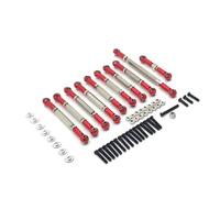 RC Coches Piezas para MN para D90 MN99S 10 Uds Metal Ajustable para Varilla Enlace del Chasis Enlace Dirección Servo Conjunto Varillas RC Piezas Mejora Coche(Red)