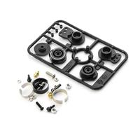 RC Coches Piezas para Tamiya XV01 XV02 para TT02 Type-S TD2 M05 TB-03 1/10 RC Mejora Coche Piezas Metal para Alto Torque Servo Protector Servo Brazo 51000 50473(Black)