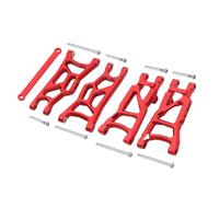 RC Coches Piezas Para Traxxas Para Slash 2WD Para VXL Para Nitro Para Slash Para Rustler Para Raptor 1/10 Juego Brazos Suspensión Delanteros Traseros Metal Piezas Coche RC(Red)