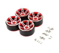 RC Coches Piezas para Traxxas para TRX-4 para Axial para SCX10 Axi03007 para Tamiya CC01 D90 1/10 RC para Rock Crawler 4 Llantas Aleación Metálica De 1,9" con Cierre Cuentas.(Red)