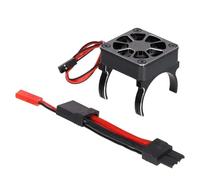 RC Coches Piezas para TRX-4 SCXI10 RC Car 540 550 RC Modelo Accesorios Coche Eléctrico Sin Escobillas Escobillas De Carbono Cubierta De Radiador + Ventiladore Refrigeración(Black)