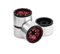 RC Coches Piezas para TRX4M para Axial para SCX24 AX24 1/18 1/24 Coche Trepador Control Remoto Piezas Mejora 4 Uds 1,0 "Borde Rueda Metal Beadlock(Red)