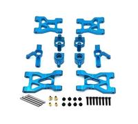 RC Coches Piezas para WLtoys 1/10 104072 RC Car Parts Metal Upgrade Front and Rear para Swing Arms Pull Rod Steering Cup C-para Seat Set(Blue)