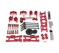 RC Coches Piezas Para Wltoys 144001 124016 124017 124019 124018 RC Coche Control Remoto 4MD Propósito Metal Actualización Accesorios Conjunto Frágil(Red)