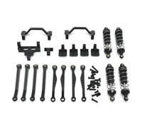 RC Coches Piezas para WPL 1/16 C64 C64-1 para 1/10 C74-1 Amortiguador Metal para Varilla Enlace del Chasis Montaje Varilla Tracción Juego Montaje Choque RC Piezas Mejora Coche(Black)