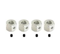 RC Coches Piezas para WPL para C14 C24 C34 B14 B24 B36 D12 5mm A 12mm Adaptador para Cubo Hexagonal Rueda Combinador Metal Acoplador RC Actualización Coche Piezas 4 Uds(Silver)