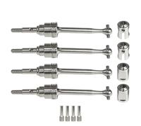 RC Coches Repuestos para Mini para Maxx Trxs BL-2s 107154-1 1/16 RC Piezas De Mejora Coche 4 Uds Ejes Transmisión CVD Acero Inoxidable 102MM Accesorios(Silver)