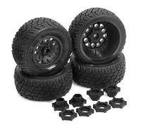 RC Coches Repuestos Para Slash Para Arrma Para Senton 1/10 4 Uds Neumáticos Camión Recorrido Corto Rueda Con 12mm 14MM 17MM Hex Rc Car(Black)