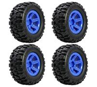 RC Coches Repuestos para Traxxas para E-revo para Mjx para Wltoys 1/14 1/16 RC Coche Camión Mejora Piezas 12Mm Caucho Hexagonal Neumáticos Todoterreno Llantas Ruedas Conjunto(Blue)