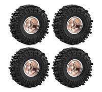 RC Coches Repuestos para TRX4 para TRX6 para Axial para SCX10 II III Gen7/8 D90 VS4-10 1/10 RC Piezas De Coche Rueda Beadlock 1,9 Pulgadas Y Juego Neumáticos con Hex. 12mm(Chocolate)