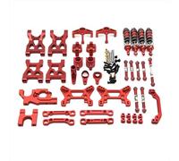 RC Copa Dirección Para WLtoys 104072 1/10 Metal Para Brazo Oscilante Barra De Tracción Copa De Dirección Amortiguador Kit De 13 Piezas Y Accesorios De Coche RC Reemplazo De Actualización(Red)