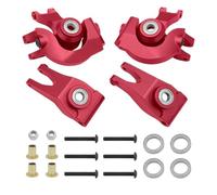 RC Copas DireccióN para Arrma para Senton para Granite para Typhon 1/10 Bloque De Dirección Delantero Rueda Trasera con Rodamientos De Bolas Repuesto para Camión RC(Red)