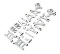 RC Copas DireccióN para MJX 14301 14302 1/14 Brazo De Suspensión De Metal Copa De Dirección Barra De Enlace Conjunto De Dirección Accesorios De Actualización De Coche RC Piezas(Silver)