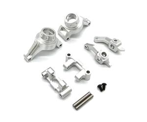 RC Copas DireccióN para Tamiya para Hornet para EVO 58742 DT02 DT03 1/10 Dirección Metal C Asiento Copa Trasera Juego 3 Piezas Accesorios Coche Control Remoto(Silver)
