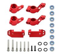 RC Copas DireccióN para Traxxas para Slash 2WD 1/10 Metal Delantero C para Asiento Copa De Dirección Kit De Eje Trasero RC para Accesorios De Actualización De Autos De Carreras(Red)