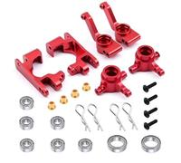 RC Copas DireccióN para Traxxas para Slash 4WD para VXL 1/10 Bloques Dirección Metal Bloques Ruedas Soportes Eje Corto Actualizaciones Coche RC Piezas Accesorios(Red)
