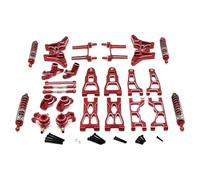 RC Copas DireccióN para UD1201 UD1202 Pro 1/12 Amortiguador Dirección Metal Brazo Suspensión Kit Enlace De Torre De Choque Piezas De Actualización para Coche RC Accesorios(Red)