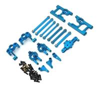 RC Copas DireccióN para Wltoys 124006 12423 12427 12428 12429 1/12 Conjunto Dirección Copa Dirección Metal Kit Barra De Enlace Accesorios para Coche RC Piezas De Actualización(Blue)