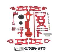 RC Copas DireccióN para Wltoys 144001 144002 144010 1/14 Kit De Copa De Bloque De Dirección De Barra De Enlace De Brazo Oscilante De Metal Accesorios De Actualización para Coche RC(Red)