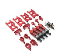 RC Copas DireccióN para Wltoys 144010 144001 144002 1/14 124016 124017 124018 124019 1/12 Bloque Dirección Mejorado Metal C Amortiguador Asiento Piezas Coche RC(Red)