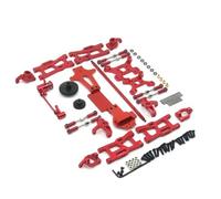 RC Copas DireccióN para Wltoys 144010 144001 144002 1/14 Brazos Suspensión Delanteros Y Traseros Metálicos Conjunto Varillaje del Bloque Dirección Coche RC Reparación Piezas(Red)