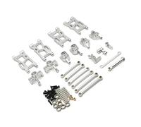 RC Copas DireccióN para WLtoys 144016 144018 1/14 para Brazo Oscilante Barra De Acoplamiento Copa De Dirección Piezas De Coche De Control Remoto RC Accesorios Actualización De Metal(Silver)