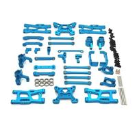 RC Copas DireccióN para Wltoys 144016 144018 1/14 Soporte para Cubo Copa Dirección Metal Brazo Oscilante Barra Enlace Torre De Amortiguación Piezas De Actualización para Coche RC(Blue)