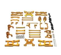 RC Copas DireccióN para Wltoys 144016 144018 1/14 Soporte para Cubo Copa Dirección Metal Brazo Oscilante Barra Enlace Torre Amortiguación Piezas Actualización para Coche RC(Yellow)