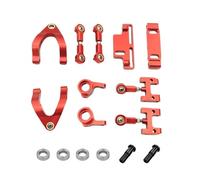 RC Copas DireccióN para WPL D12 1 Juego Bloque Giratorio Metal Copa Dirección Superior E Inferior Brazo Oscilante para Deslizador Asiento Accesorios Actualización para Coche RC(Red)