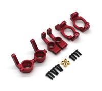 RC Copas DireccióN para ZD DBX-10 10427S 9106S 1/10 Copa Dirección Mejorada Metal C Rueda Trasera Asiento Juego 3 Piezas Control Remoto Piezas De Coche Carreras(Red)