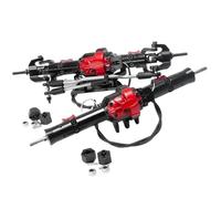 RC Crawler Metal Axle Set Front and Back con Lock Diferencial para 1/10 Escala Upgrade Parts Compatible con Varios Modelos(Front Rear AXLE)
