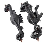 RC Crawler Portal Axle Set 1/10 Escala CNC Aluminio con SOA Servo Monte Compatible con SCX10 II Vanquish VS4-10(Black)