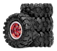 RC Crawler Ruedas Juego Compatible con Axial para SCX24 para FMS para FCX24 para TRX4M Neumáticos Beadlock para Crawler 1/24 Y 1/18 (1.0) - para Terrenos Difíciles