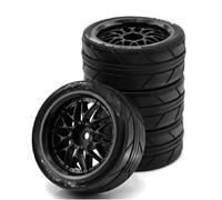 RC Crawler Ruedas Juego Compatible con Tamiya para TT01 TT01E para TT02 para TT02B TA06 XV01 1/10 RC Piezas De Coche De Carreras 4 Piezas 65 Mm Neumático De Goma Rueda Neumático 12 Mm Hexagonal