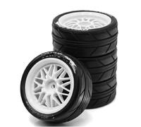 RC Crawler Ruedas Juego Compatible con Tamiya para TT01 TT01E para TT02 para TT02B TA06 XV01 1/10 RC Piezas De Coche De Carreras 4 Piezas 65 Mm Neumático De Goma Rueda Neumático 12 Mm Hexagonal