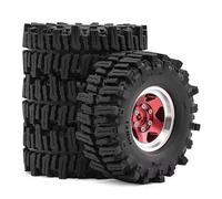 RC Crawler Ruedas Juego Compatible con TRX4M para SCX24, Piezas para Coches RC Crawler A Escala 1/18 Y 1/24. Neumático Blando para Barro De 1,3 Pulgadas. Llanta Beadlock De 64x26 Mm.