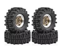 RC Crawler Ruedas Juego Compatible con TRX4M para SCX24, Piezas para Coches RC Crawler A Escala 1/18 Y 1/24. Neumático Blando para Barro De 1,3 Pulgadas. Llanta Beadlock De 64x26 Mm.
